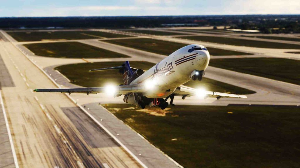 FSS 727-200F on takeoff in MCO