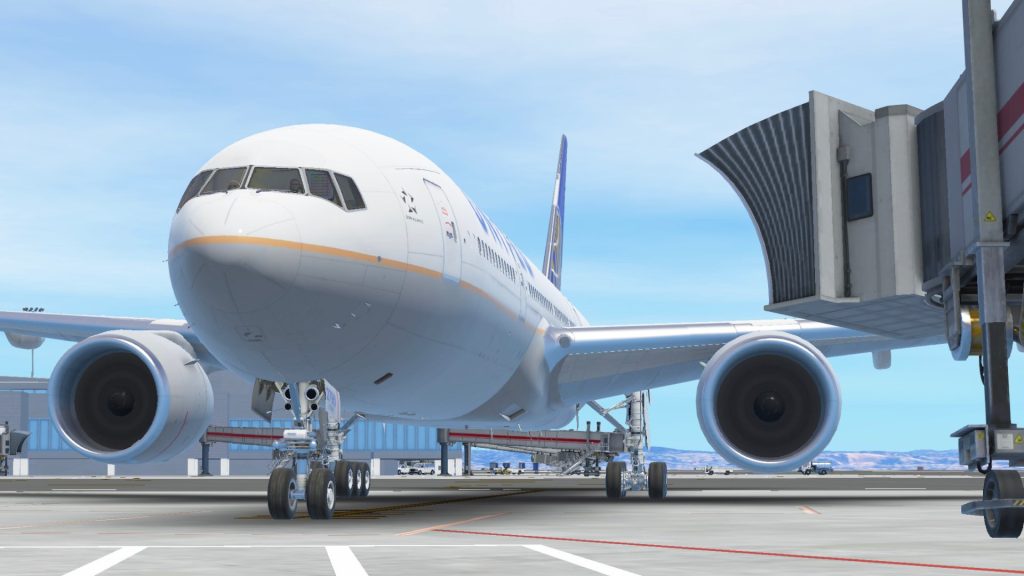 A B777 parked at KSFO in Infinite Flight