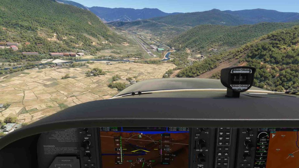 C172 approach to Paro Airport, Bhutan