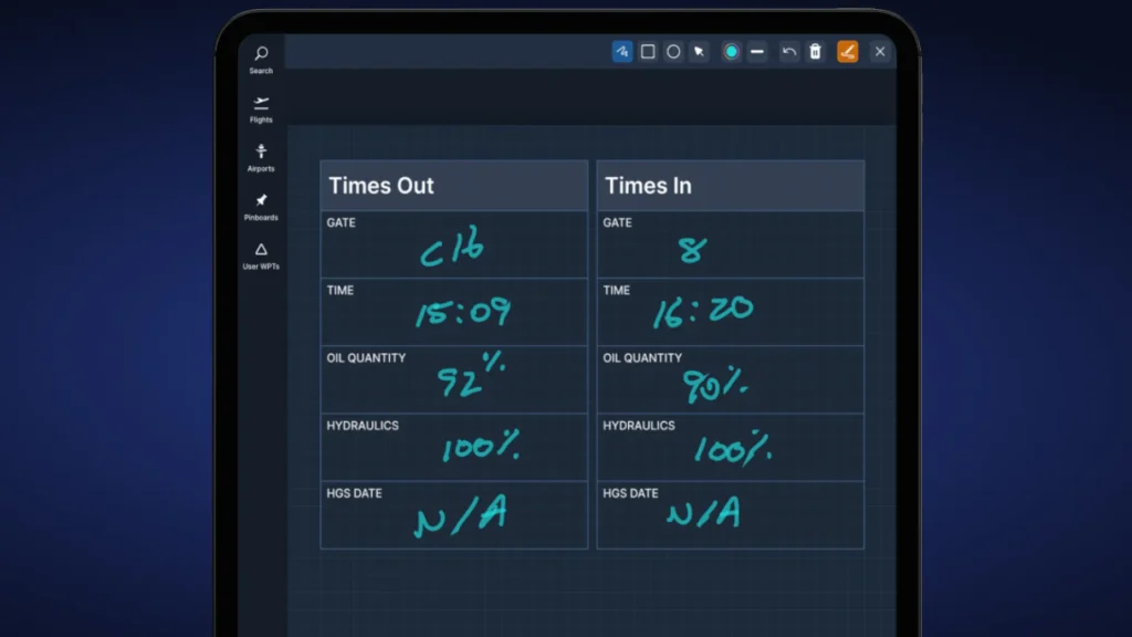 Template Out/In Times no Navigraph Scratchpads