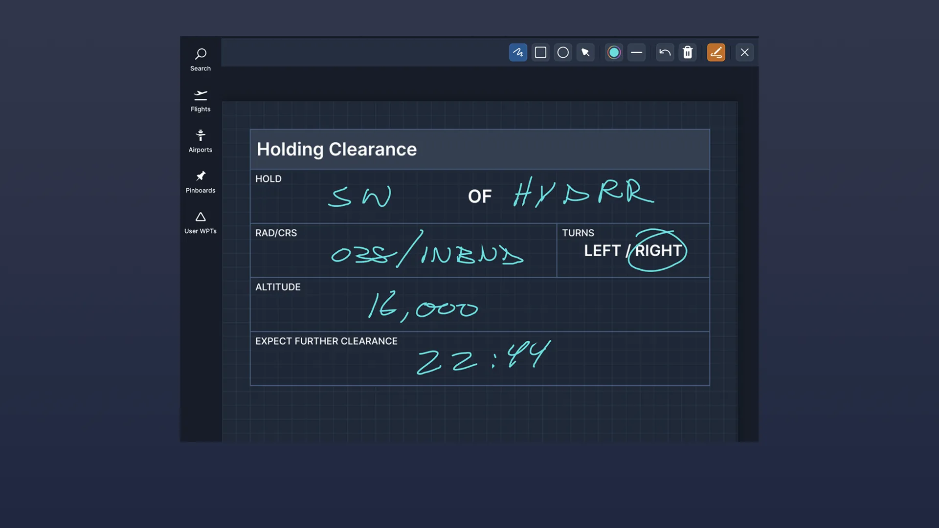Scratchpad holding template