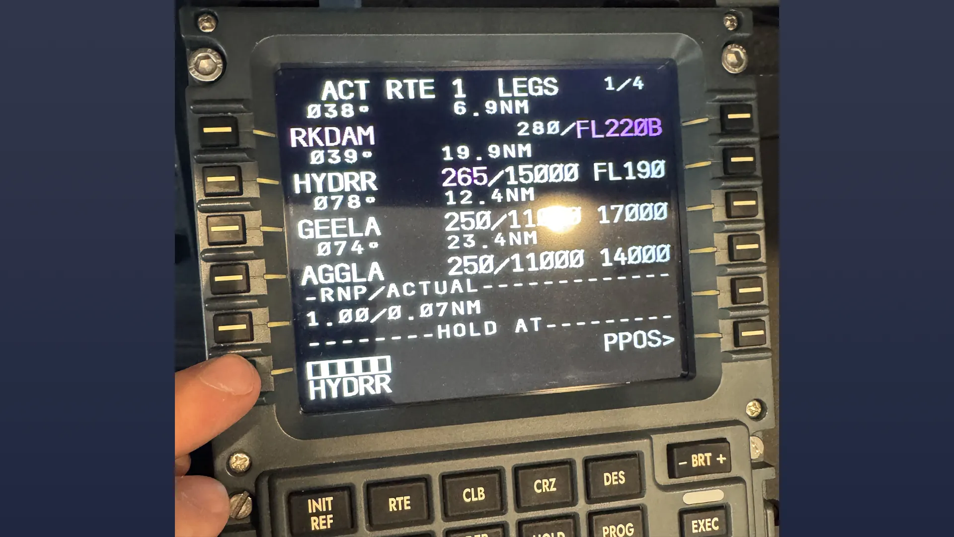 Entering HYDRR no hold at page